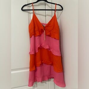 Micas Colorblock Ruffle Dress